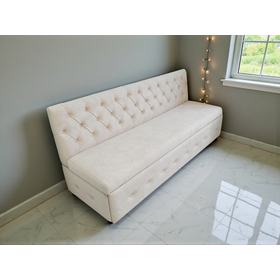 УЦЕНКА! Кухонная скамья со спальным местом Плаза СП / Молочный микровелюр/длина 175 см/Спальное 100х165 см