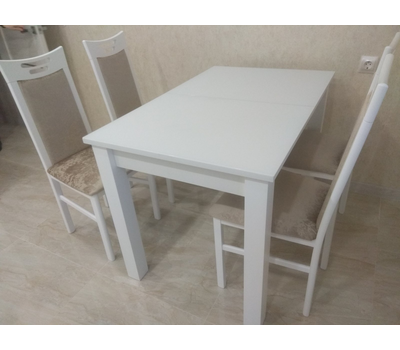 Стол кухонный раздвижной Васанти-С белый, выбора дизайна и размера (под заказ)