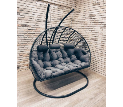 Подвесное кресло кокон Тройной Премиум зигзаг Фэмили, выбор цвета каркаса и подушки
