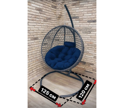 Подвесное кресло кокон Круглое Премиум, выбор цвета каркаса и подушки