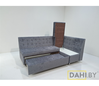 В НАЛИЧИИ! Кухонный уголок со спальным местом Порто СП / 120х200 см / угол "Г" / антивандальный велюр с пропиткой от жидкостей Аура 21