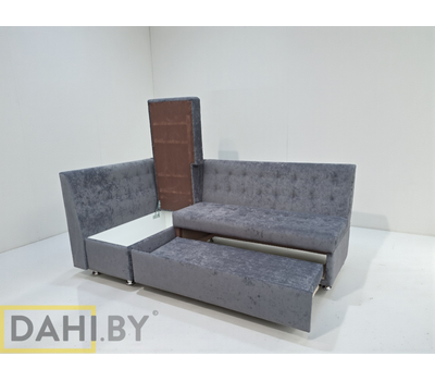 В НАЛИЧИИ! Кухонный уголок со спальным местом Порто СП / 120х200 см / угол "7" / антивандальный велюр с пропиткой от жиздкостей Аура 21