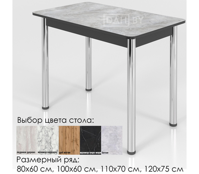 Стол кухонный с обвязкой ПОСТФОРМИНГ, выбор цвета и размера, столешница 18 мм