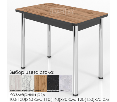 Стол кухонный раздвижной ПОСТФОРМИНГ 25 мм,  выбор размера, разные расцветки