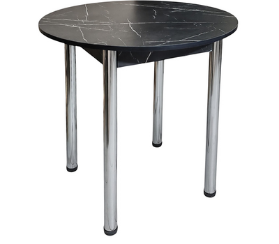 Стол кухонный круглый нераздвижной 028/029/030 ПОСТФОРМИНГ 18 мм на ХРОМИРОВННЫХ опорах (ВЫБОР ЦВЕТА, диаметр 80, 90 или 100 см)