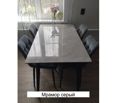 Стол обеденный нераздвижной КЕРАМИЧЕСКИЙ SIGNAL RION / Мрамор белый, Мрамор серый или Мрамор чёрный / 130х70 см