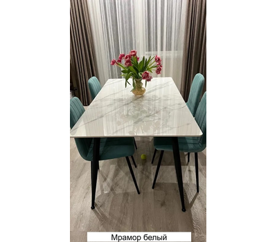 Стол обеденный нераздвижной КЕРАМИЧЕСКИЙ SIGNAL RION / Мрамор белый, Мрамор серый или Мрамор чёрный / 160х90 см