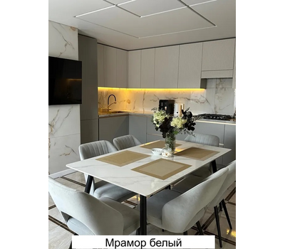 Стол обеденный нераздвижной КЕРАМИЧЕСКИЙ SIGNAL RION / Мрамор белый, Мрамор серый или Мрамор чёрный / 160х90 см