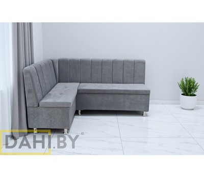 В НАЛИЧИИ! Кухонный уголок Марсель (угол "Г" правый) / велюр бежевый Аура 4 (высокая износостойкость, пропитка от жидкостей, антивандальный)