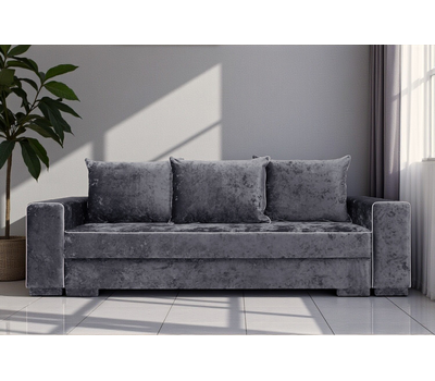 В НАЛИЧИИ! Диван прямой со спальным местом Цезарь мод.4 / еврокнига / независимый пружинный блок /  ВЕЛЮР Санремо 968 (графит)