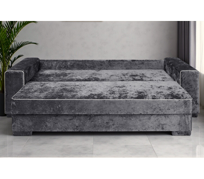 В НАЛИЧИИ! Диван прямой со спальным местом Цезарь мод.4 / еврокнига / независимый пружинный блок /  ВЕЛЮР Санремо 968 (графит)