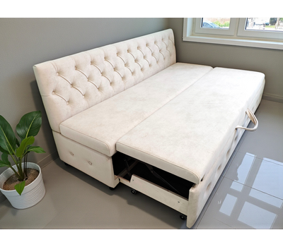 УЦЕНКА! Кухонная скамья со спальным местом Плаза СП / Молочный микровелюр/длина 175 см/Спальное 100х165 см