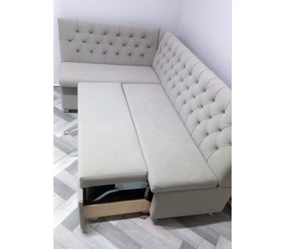 В НАЛИЧИИ! Кухонный уголок со спальным местом Орегон СП, ВЕЛЮР АУРА 05 (115х195 см, угол "7")