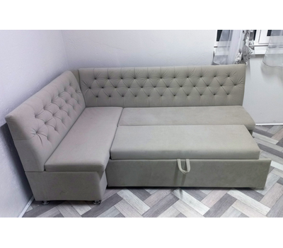 В НАЛИЧИИ! Кухонный уголок со спальным местом Орегон СП, ВЕЛЮР АУРА 05 (115х195 см, угол "7")