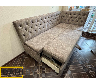 В НАЛИЧИИ! Кухонный уголок со спальным местом Орегон СП, ВЕЛЮР АУРА 05 (115х195 см, угол "7")