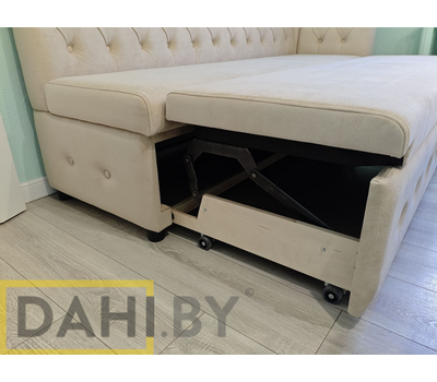 ПОД ЗАКАЗ! Кухонная скамья полуугловая со спальным местом Плаза СП (выбор размера, обивки)