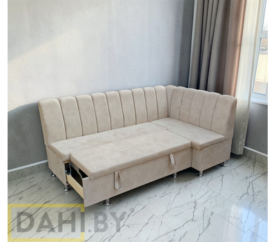 В НАЛИЧИИ! Кухонный уголок со спальным местом Марсель СП, 200х120 см / угол "Г", антивандальный велюр с пропиткой от жидкостей Сальвадор 02