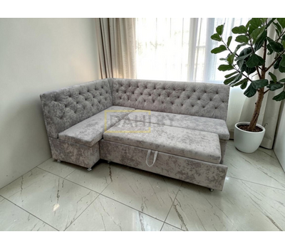 В НАЛИЧИИ! Кухонный уголок со спальным местом Орегон СП, ВЕЛЮР АУРА 05 (115х195 см, угол "7")