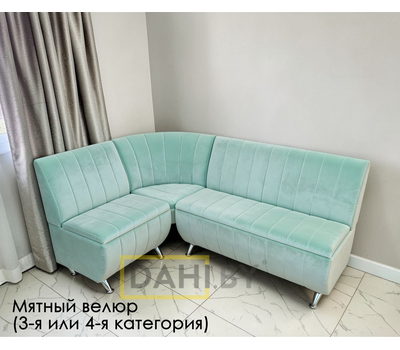 ПОД ЗАКАЗ Кухонный уголок Оскар Полоса (угол "Г" правый или "7" левый) / выбор обивки и размеров