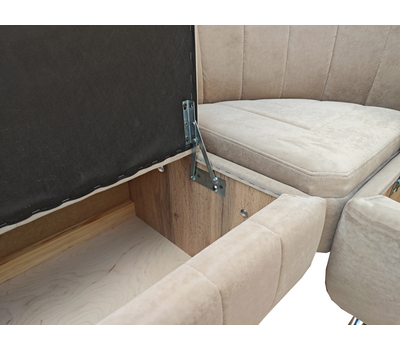 В НАЛИЧИИ! Кухонный уголок Оскар Полоса (угол "7") / 120х170 см / Антивандальный велюр с защитой от жидкостей Сальвадор 14 Серый