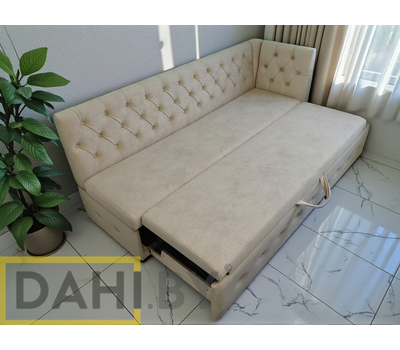 ПОД ЗАКАЗ! Кухонная скамья полуугловая со спальным местом Плаза СП (выбор размера, обивки)